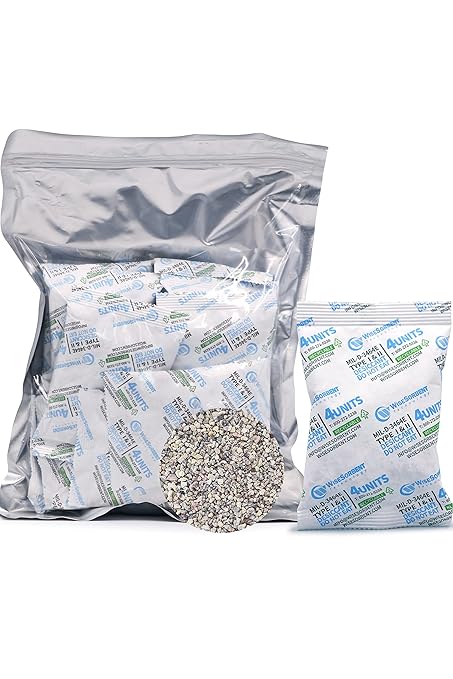 20 PackS 4 UNIT Clay Dessicant Packets, Dehumidifier for Gun Safe, Bucket Moisture Control, Montmorillonite Moisture Absorbers for Food Storage, Conforms to MIL-D-3464E Type I & II Absorbents - Image 7