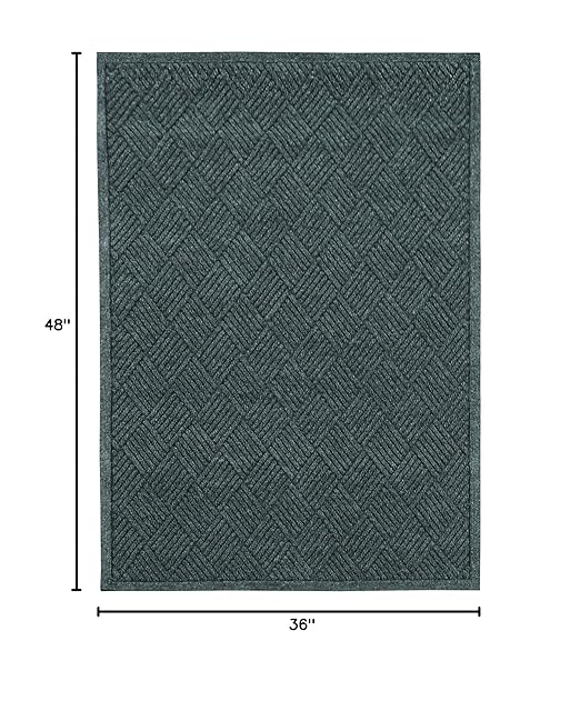 Guardian EcoGuard Diamond Indoor Wiper Floor Mat, Recycled Plactic and Rubber, 3'x4', Charcoal Black - Image 3