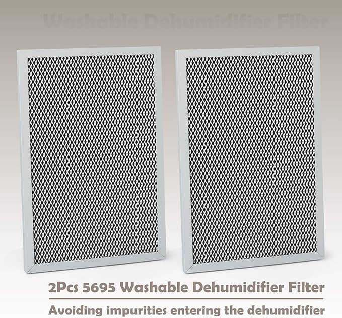 2Pcs 5695 Washable Dehumidifier Filter Compatible with Dehumidifiers MERV 8 Whole-House Models 1820 1820Z E070 E070KZ E070KZM E070N E070T E070Z Replacement Parts 12" L x 8" W x 0.78" TH - Image 3