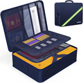 Document Organizer with 5200℉ Heat Insulated, 16.1"x11.4"x4.3" Waterproof and Fireproof Document Box with Lock, Home Strong Fireproof Safe Storage Box for Legal Size Documents and File，Blue by Noiposi