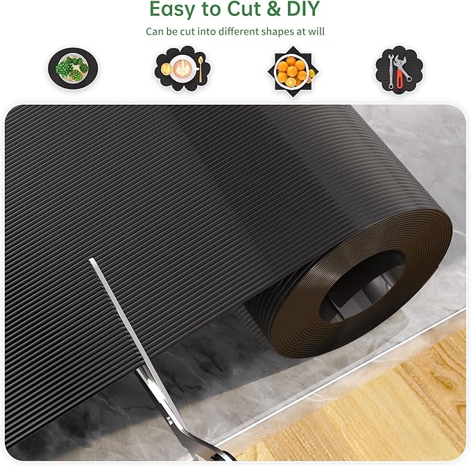 Shelf and Drawer Liner for Kitchen Cabinet, Non-Adhesive 18in x 240in Waterproof Durable Thickened EVA Material Easy-to-Cut Contact Paper Non Slip Mat for Refrigerator, Cupboard, Dresser - Image 3