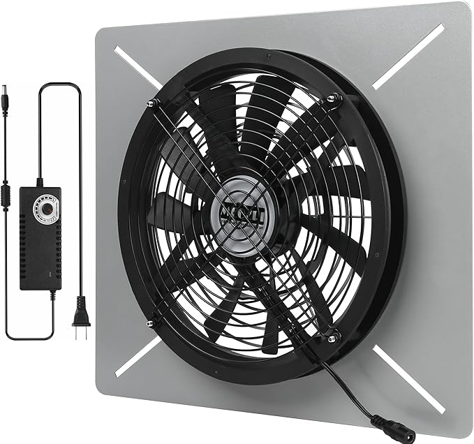 Crawlspace Ventilation Fan Basements Stainless Steel Vent Fan Window Exhaust Fan Ultra-Thin Design Reversible Airflow 400 CFM For Kitchen Garage Attic Grow Tent(Medium) by Unknown