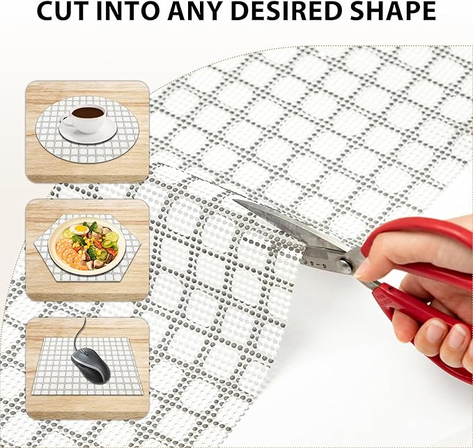 Shelf Liners for Cabinets-Drawer Liner Cabinet Liners for Shelves Kitchen,Non-Adhesive,Non-Slip,White Plaid,12in x 20Ft (240 inch) - Image 2