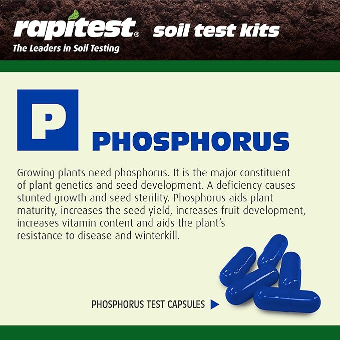 Rapitest Soil Test Kit for Gardens, Vegetables, Flowers and Lawns. USA designed and assembled soil tester completely, quickly and accurately measures/analyzes soil pH acidity and garden nutrients. - Image 4
