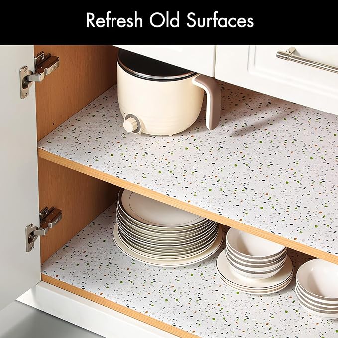 Cooyes Shelf Liner – Premium Non-Adhesive Cabinet and Drawer Liner for Kitchens – Waterproof Shelf Paper with Modern Pattern – Durable EVA Cabinet Mat – Easy to Cut - Image 3