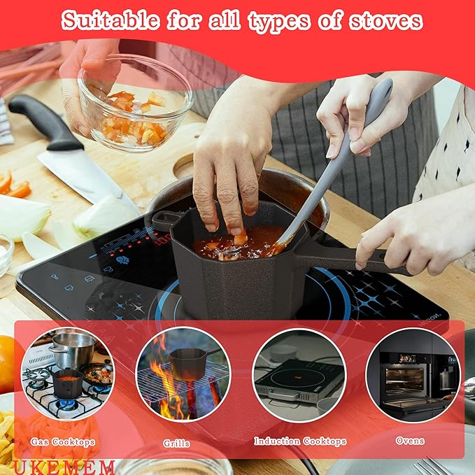 Wood Stove Steamer & Humidifier + Mini Sauce Pan Set with Accessories – Dual-Layer Simmer Pot, Butter Melter & Grill Tools for Fireplace, BBQ & Campfire Cooking - Image 7