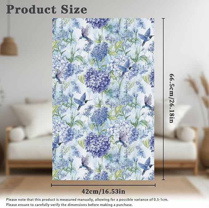 Hummingbird Floral Recliner Cover for Headrest Wear Resistant Head Rest Sofa Protector Easy to Install Furniture Protector with Pins - Image 5