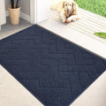 PURRUGS Dirt Trapping Door Mat 24" x 35.5", Non-Slip Machine Washable Entry Rug, Dog Doormat, Indoor Front Door Mat, Super Absorbent Entryway Rug for Muddy Shoes & Paws, Navy Blue by PURRUGS