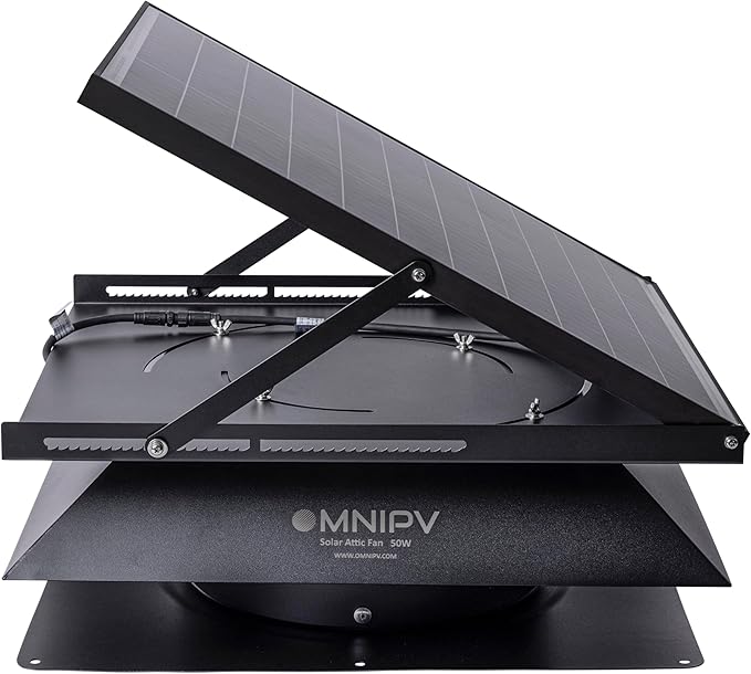 Smart Hybrid Solar Attic Exhaust Fan Pro–USA Engineered with German Tech, 2850 CFM 50W Solar Panel, 40-104℉ Thermostat, Cool & Dehumidify up to 4000 ft². Weatherproof Roof Vent for Home, Shed - Image 7