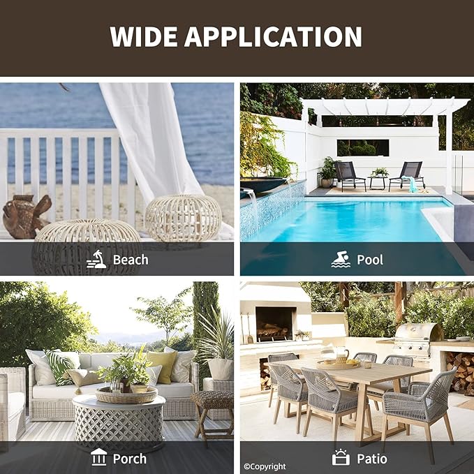 Water Proof Outside Curtains with Grommet Top for Porch, Thermal Insulated Washable Light Block Outdoor Divider Drapes for Patio Gazebo Deck Pool Area Pergola Cabana (W84 x L95, Brown, 2 Panels) - Image 7
