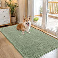 OLANLY Dog Door Mat for Muddy Paws 54x32, Absorbs Moisture and Dirt, Absorbent Non-Slip Washable Doormat, Quick Dry Chenille Mud Mat for Dogs, Entry Indoor Entryway Carpet for Inside Floor, Sage Green by OLANLY