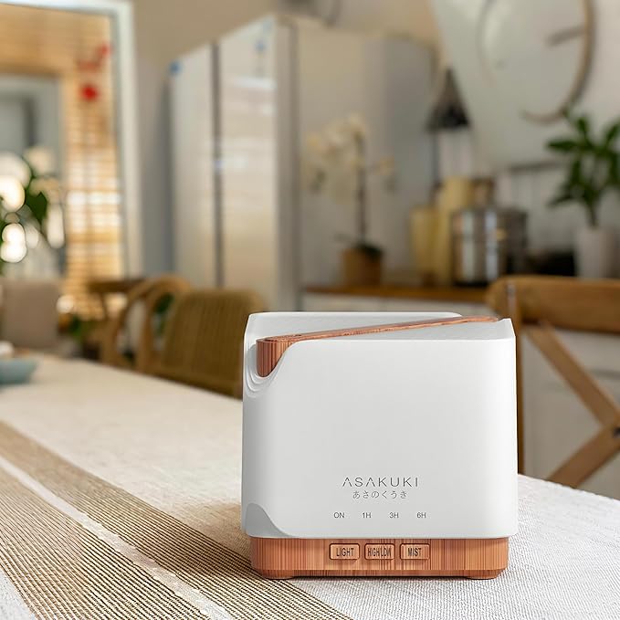 ASAKUKI 700 ml Premium Essential Oil Diffuser, 5 in 1 Ultrasonic Aromatherapy Fragrant Oil Vaporizer Humidifier, Timer and Auto-Off Safety Switch, 7 LED Light Colors, Valentine's Day Gift - Image 9