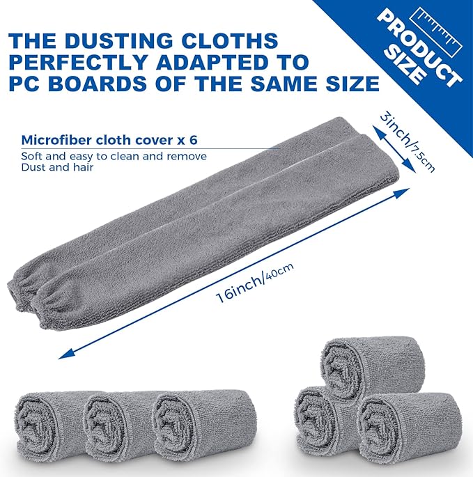 6pcs Dusters Replacement Cloth Retractable Gap Dust Cleaner Cloths, Reusable Microfiber Cloth Cover Washable, Under Furniture Duster Refill for Home Kitchen Household Wall Couch Cleaning Supplies - Image 2