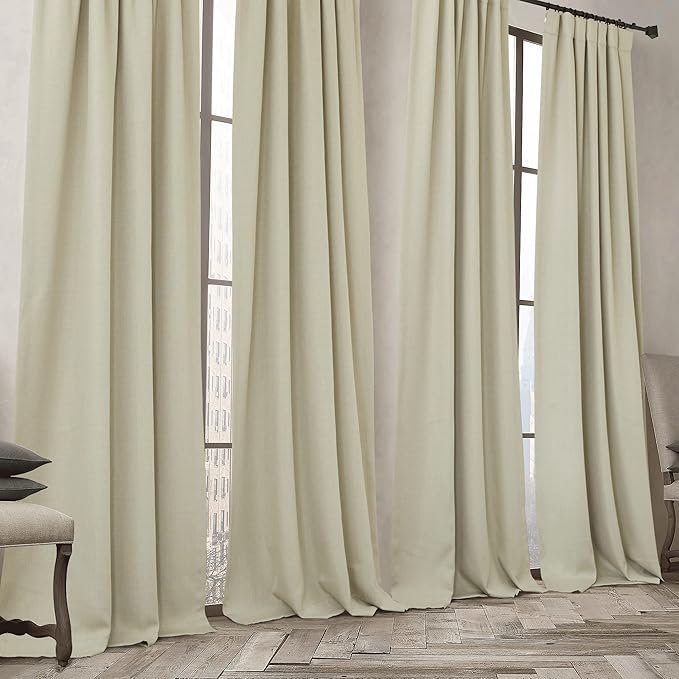 NICETOWN Room Darkening Bedroom Curtains 84 inches Long, Pinch Pleated Curtains Faux Linen Blend Light Blocking Noise Canceling Thermal Drapes for Living Room, Linen Beige, W52 x L84, 2 Panels - Image 6