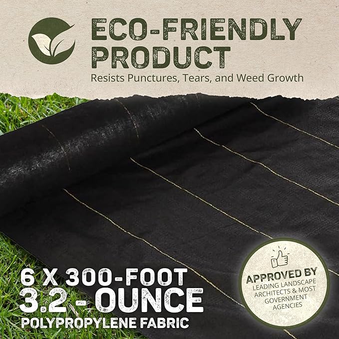 Dewitt 2-Pack Sunbelt Weed Barrier Fabric 3.2 oz, 6 x 300 Feet – Heavy-Duty Ground Cover Mat for Greenhouse Floors, Garden Rows, Raised Beds, Yard Gardening, and Outdoor Landscape Protection - Image 3