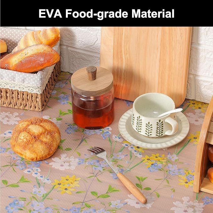Cooyes Shelf Liner – Premium Non-Adhesive Cabinet & Drawer Liner for Kitchen – Waterproof Shelf Paper with Modern Pattern – Durable EVA Cabinet Mat – Easy to Cut （12" W x 120" L） - Image 4