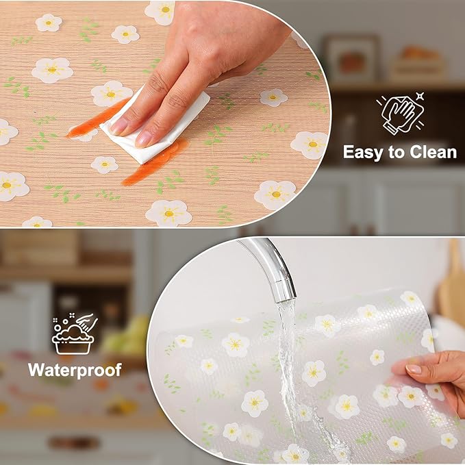 Cooyes Shelf Liner – Premium Non-Adhesive Cabinet & Drawer Liner for Kitchen – Waterproof Shelf Paper with Modern Pattern – Durable EVA Cabinet Mat – Easy to Cut （17.5" W x 78.7" L） - Image 6
