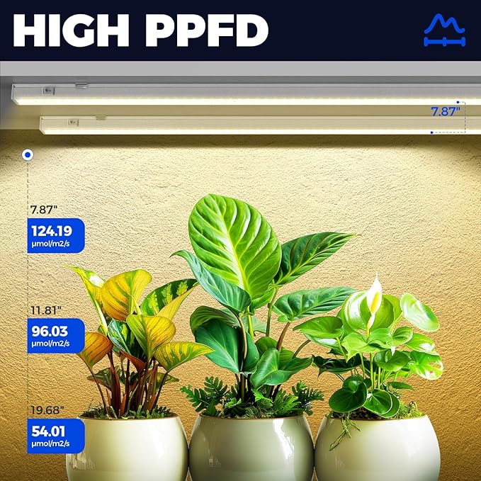 Barrina T5 Grow Lights, Full Spectrum Grow Light, 3ft 128W (8 x 16W, 800W Equivalent), LED Grow Lights for Indoor Plants, Ideal for Indoor Plants, Plant Grow Shelf, Plug and Play, Yellow, 8-Pack - Image 3