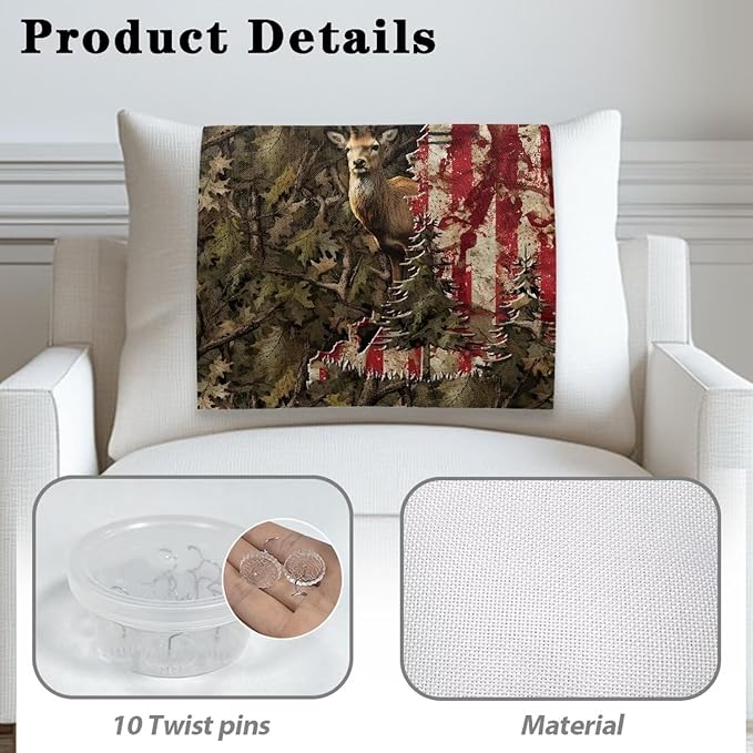 American Flag Elk Headrest Cover for Recliner Anti-Slip Headrest Protector Super Soft Slipcover for Head Rest, Loveseat Protector - Image 3