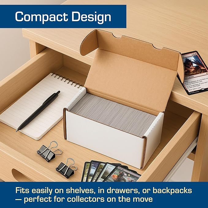 BCW 400-Count Trading Card Storage Box | Baseball Card Storage Box for Sports Cards | Cardboard Organizer for Football, Basketball & More - 4 Pack - Image 7