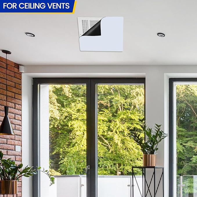 Square Magnetic Vent Covers, 13.75" x 13.75" (2 Pack), Extra Strong Magnets, Fits Steel Vents Only, Complete Seal, Air Vent/Register Covers for Home Ceiling, Wall, HVAC, AC, and Heater Vents - Image 5