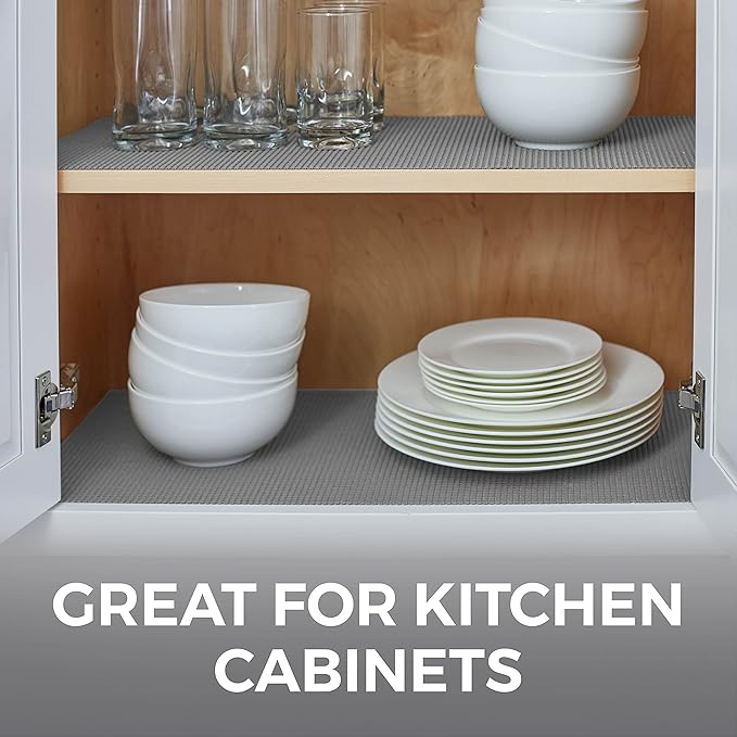 HOME GENIE Shelf Drawer and Cabinet Liner, Durable with Strong Grip, 20 in x 20 FT, Non Adhesive Liners Protect Kitchen Cabinets and Cupboard, Pantry, Bathroom Drawers and Shelves, Desks, Soft Gray - Image 6