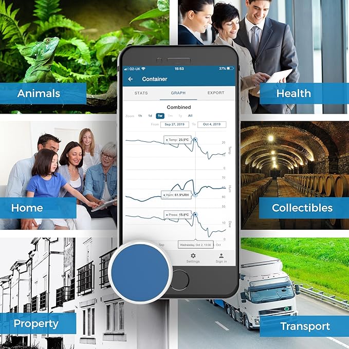 Bluetooth Compatible Thermometer, Hygrometer & Dew Point Sensor and Logger, Smart Temperature Humidity Monitor, Unlimited Phone Storage. Simple Data Export. Made in USA - Image 5
