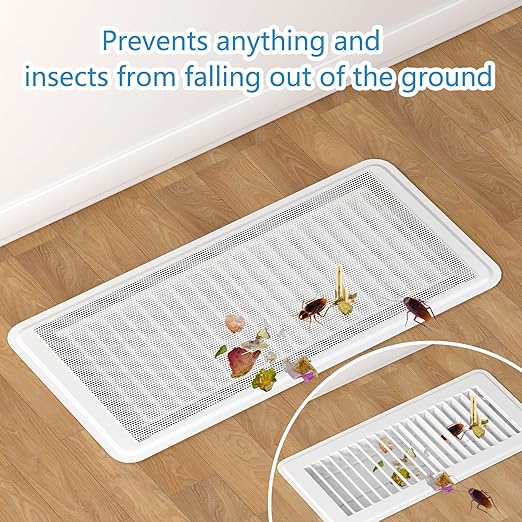 Hon&Guan Floor Vent Covers, Strong Magnetic Vent Mesh Air Vent Filters, 4x10'' PVC Floor Register Vent Screens for Home Floor/Wall/Ceiling Catch Debris Hair Dust (White, 8PCS) - Image 4