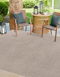 Unique Loom Outdoor Solid Collection Area Rug (6' 1" Square Beige/Ivory) by UniqueLoom