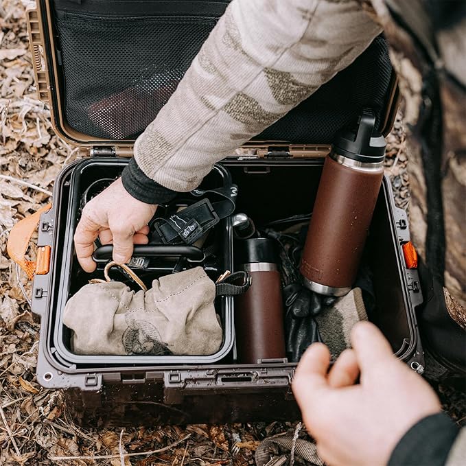 YETI LoadOut 30 GoBox Divided Waterproof Cargo Case, Dry Box, Camera Case, Fishing Tackle Box, Wetlands Brown - Image 9