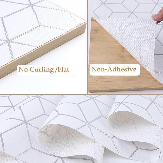Cabinets Drawer Liner Non Slip 12 Inch Wide X 20 Ft Kitchen Pantry Shelf Liner Non Adhesive Waterproof Refrigerator Liner for Bathroom Closet Strong Grip Cupboard Under Sink Mat White - Image 6