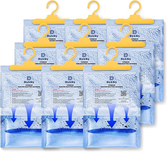 Dry & Dry 9 Packs [Net 7 Oz/Pack] Moisture Absorbers Dehumidifiers for Home Dehumidifier for Basement Dehumidifiers for Bedroom Small Dehumidifiers - Dehumidifiers Moisture Absorbers by DryDry