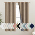 NICETOWN Burlap Vintage Open Linen Weave Flax Thermal Curtains, 100% Blackout Curtains 54" Long for Dining Room, Soundproof Window Treatment Drapes for Kitchen, 42" Wide Per Panel, Set of 2 by NICETOWN