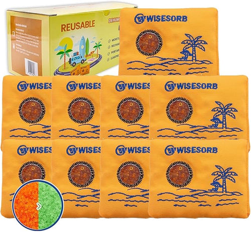 100gx80pcs Rechargeable Desiccant Packs for Storage, Color Indicating Silica Gel Packets Moisture Absorbers with Visible Window, Reusable Dehumidifier Bags for Gun Safe Closet Basement Car by Wisesorb