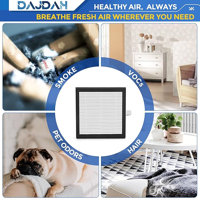 [UPGRADE] DH02 H13 HEPA Filter Compatible with Tenergy Dehumidifier Air Purifier Sorbi DH02 1000ML and Afloia Air Purifier Filter Replacement AQ8 Q8, Honati and Hysure Q7 with Activated Carbon, 4-Pack - Image 6