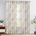 jinchan Linen Blend Curtain Floral Curtains for Living Room 90 Inch Length Black Printed Curtain Rod Pocket Back Tab Farmhouse Peony Flower Patterned Drapes Bedroom Window Curtains Set 2 Panels by JINCHAN