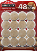 Best Felt Furniture Pads X-PROTECTOR - 48 Premium Chair Felt Pads Floor Protector for Furniture Feet Wood Hardwood Floors - Protect Your Hard Floors! (Beige) by X-Protector