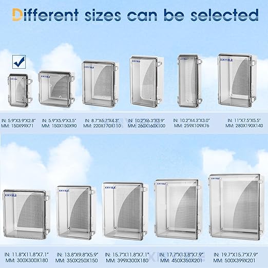 Waterproof Outdoor Project ABS Plastic Junction Box IP67 Weatherproof Dustproof Enclosure with Hinged Cover, Mounting Plate,Wall Brackets for Power Project (Clear,5.9"x3.9"x2.8") - Image 4