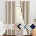 NICETOWN Taupe 100% Blackout Linen Curtains 84 inch Long Burg, Farmhouse Thick Completely Blackout Window Treatment Panels Thermal Insulated Drapes for Living Room (1 Pair, 42" Width Each Panel) by NICETOWN
