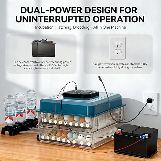 Incubators for Hatching Eggs, 136 Eggs Incubator Digital Poultry Hatcher with Auto Egg Turning, Temp & Humidity Display, 5 Modes, Day Counter & Egg Candler for Chicken/Duck/Goose/Quail - Image 6