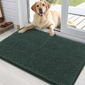 OLANLY Dog Door Mat for Muddy Paws 36x24, Absorbs Moisture and Dirt, Absorbent Non-Slip Washable Doormat, Quick Dry Chenille Mud Mat, Entry Indoor Entryway Carpet for Inside Floor, Blackish Green by OLANLY