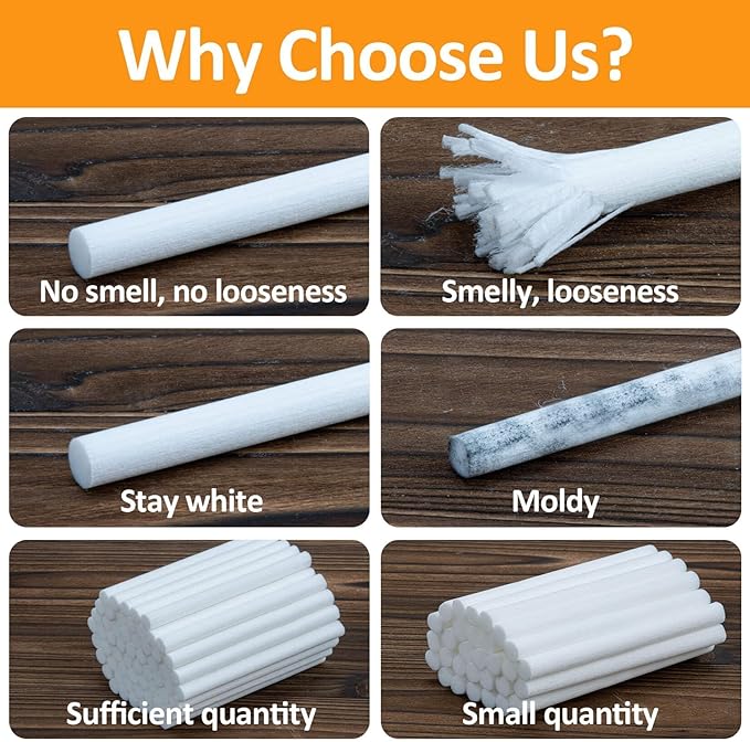 60PCS Humidifier Stick Filter Refill - 6In Humidifier Filter Sticks Air Diffuser Pure Wicks Refill Cotton Filter Stick Replacement Wicks for Small Portable Diffuser in Office Bedroom Home - Image 3
