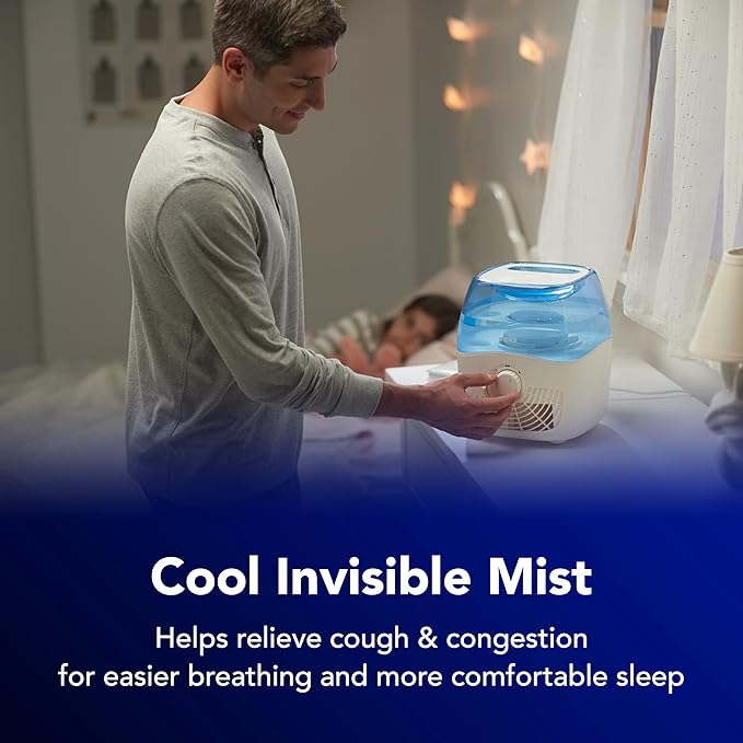 Vicks Filtered Cool Mist Humidifier, Medium Room, 1.1 Gallon Tank - Humidifier for Baby and Kids Rooms, Bedrooms and More, Works with Vicks VapoPads - Image 3