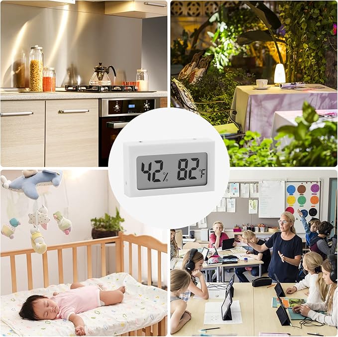 Monitor Digital Indoor Hygrometer with LCD Display Temperature Gauge Humidity Meter for Home or Greenhouse (White, 4 Pack) - Image 6