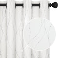Deconovo White Curtains, Room Darkening Curtain, Thermal Insulated Soundproof Drapes, Wave Dots Silver Print, 52 x 54 Inch Long, Grommet Top, Window Panels for Living Room Bedroom Kitchen, Set of 2 by Deconovo