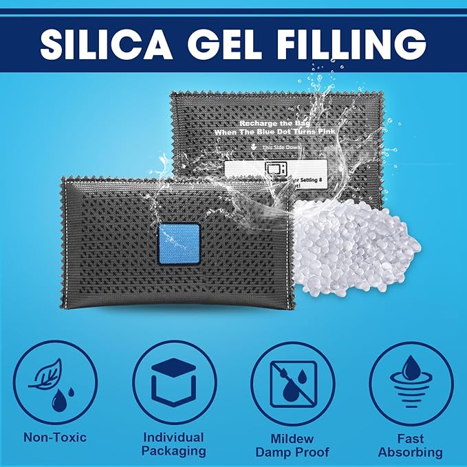 Timgle 10 Pcs 100g Rechargeable Desiccant Packs for Storage Silica Gel Packets Dry Moisture Absorbers Bags Reusable Desiccant Car Dehumidifiers Bag for Closet Home Car Moisture Absorbing - Image 3