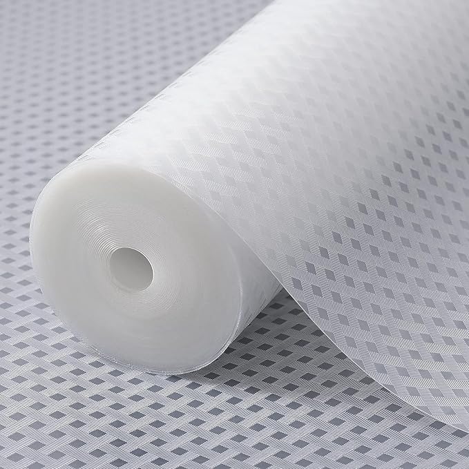 Shelf Liners for Kitchen Cabinets Refrigerator Liners Waterproof & Oil-Proof Kitchen Cupboard Liner Non-Slip Drawer Mats EVA Material Non Adhesive Fridge Liner for Shelves Clear 35.4 x 236.2 Inches by StaHom