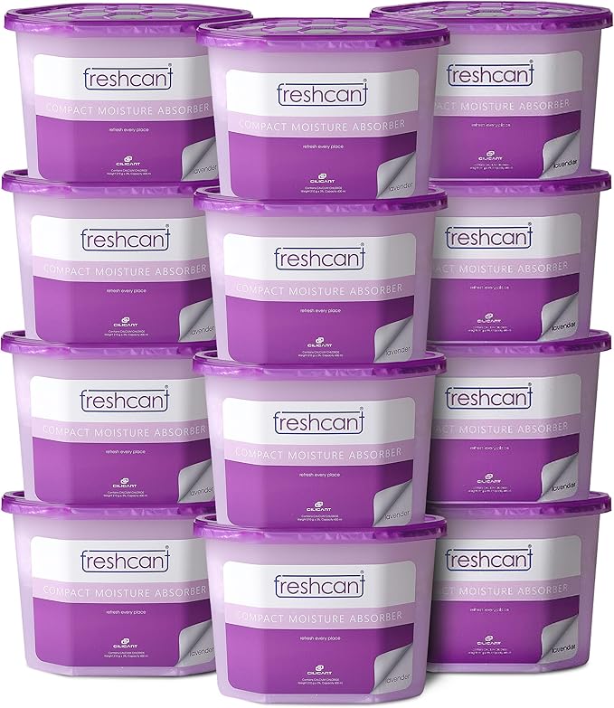 Moisture Absorber Bundle, Room and Closet Freshener, Moisture and Odor Absorber for Home, Rooms, Basement, Garage, Prevents Musty Odor, Controls Moisture, Pack of 12, Lavender Scent by CILICAnT