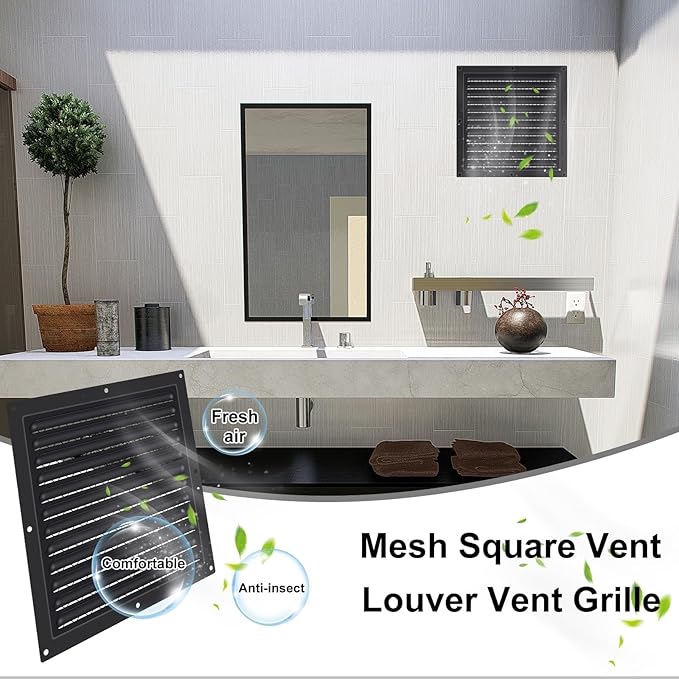 2 Pcs Attic Vent 10" X 10" Shed Vents Metal Gable Vents for Houses Wall Vent with Screen Vent Covers for Home Garage Attic Ceiling, Boost Ventilation and Guard Against Moisture - Image 5