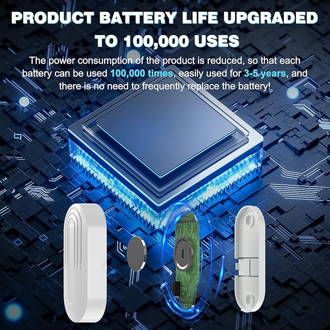 SanJie Door Sensor Chime for Door Opens, Business/Home/Office/Store, 500 FT Range, 26 Chimes, 5 Adjustable Volume, 3 Sensors + 2 Receivers - Image 2